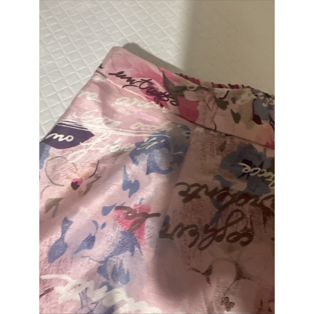 Maggie Sweet Skirt Vintage Pink Floral Pattern Elastic Waist Womens Petite Large - Picture 5 of 15